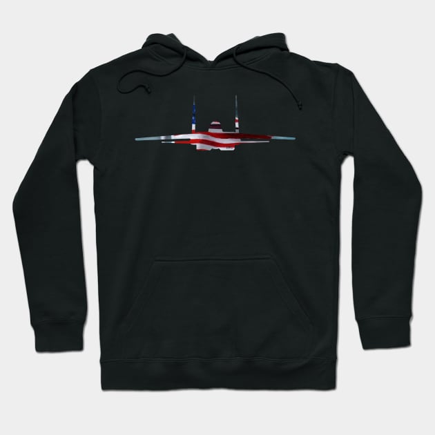 F-15 Coming at You American Flag Silhouette Hoodie by DSCarts